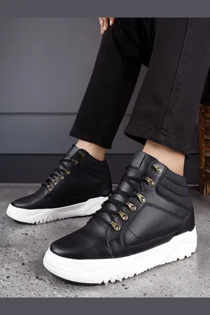 BXXY Men High-Top Lace-Ups Elevator Sneakers