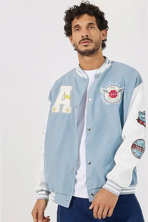Styli Colourblocked Embroidered Bomber Jacket
