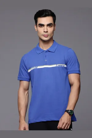 HRX Striped Detail Lifestyle Polo Collar T-shirt