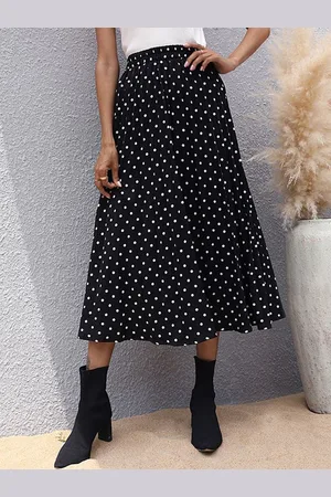HERE&NOW Women Printed Flared Midi Skirt