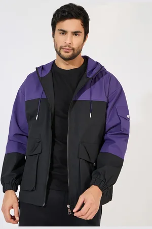 Styli Men Hooded Colourblocked Casual Sporty Jacket