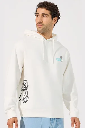 Styli Men Placement Teddy Printed Relaxed Fit Hoodie