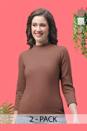 FBAR Women Pack of 2 Long Sleeves Cotton Top
