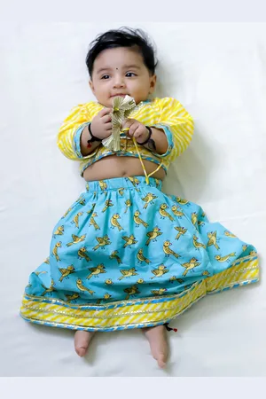 BownBee Girls Embellished Ready to Wear Lehenga & Blouse