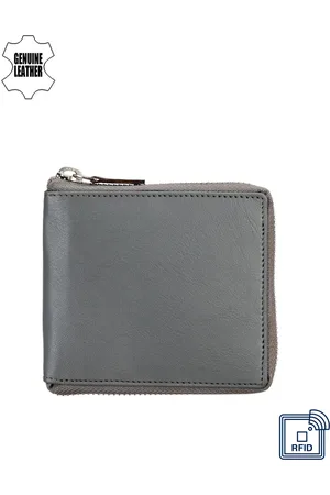 Teakwood Leathers Teakwood Leather Unisex Grey Leather Wallet