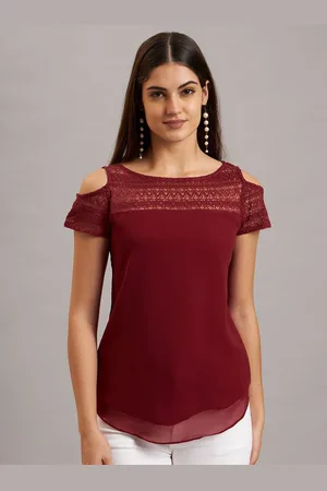 Eavan Women Self Design Lace-Up A-Line Top
