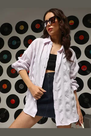 Campus Women Comfort Opaque Printed Casual Shirt