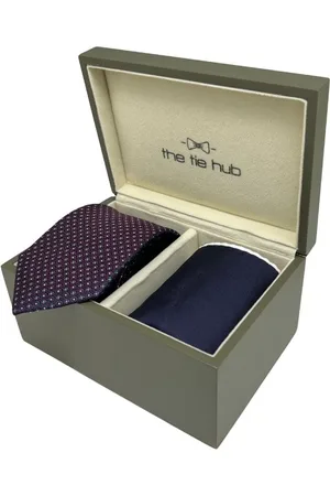 The Tie Hub Men Formal Printed Necktie & Pocket Square Accessory Gift Set