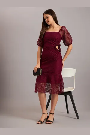 Eavan Women Self Design Peplum Midi Dress