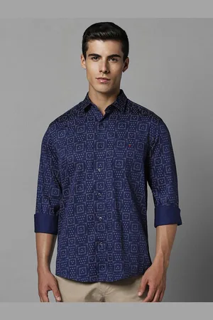 Louis Philippe Slim Fit Ethnic Motifs Printed Pure Cotton Casual Shirt