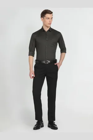 Arrow Spread Collar Long Sleeves Slim Fit Opaque Formal Shirt