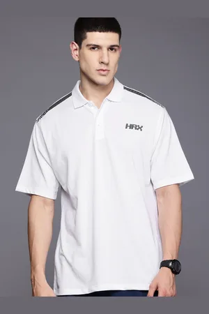 HRX Drop-Shoulder Sleeves Polo Collar T-shirt