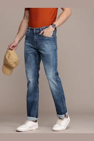 Nautica Men Straight Fit Low-Rise Heavy Fade Stretchable Jeans