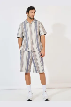 Styli Striped Short Sleeves Shirt With Shorts Co-Ords