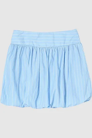 Max Collection Girls Striped Pure Cotton Balloon Mini Skirts