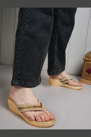 Anouk Women Embellished Studded Party Wedge Sandals