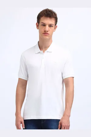 Flying Machine Men Solid Polo Collar Cotton T-shirt