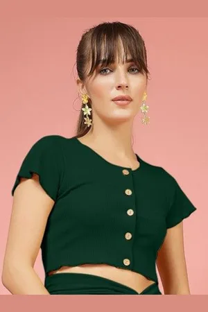 OOMPH Women Round Neck Crop Top