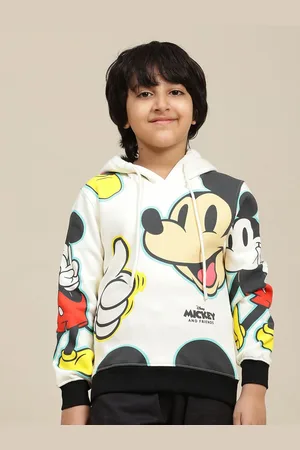 Kidsville Boys Mickey & Friends Printed Regular Fit Hooded Sweatshirts