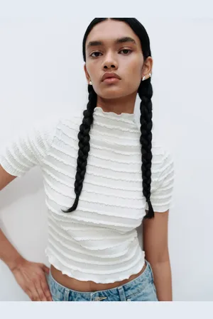 H&M Overlock-Detailed Smocked Top