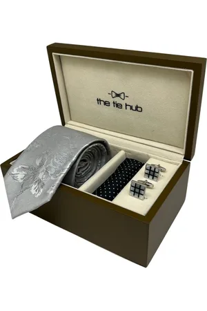 The Tie Hub Men Tie, Cufflinks, Pocket Square Accessory Gift Set