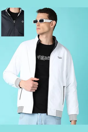 V-Mart Men Mock Collar Solid Cotton Casual Bomber Reversible Jacket