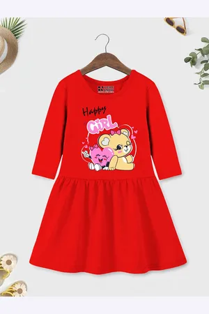 HERE&NOW Girls Graphic Printed A-Line Dress