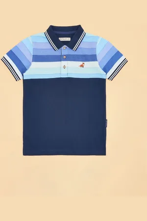 Pantaloons Boys Multi Striped Polo Collar Cotton T-shirt