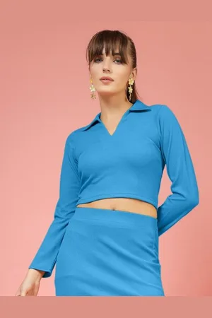 OOMPH Women Shirt Style Crop Top