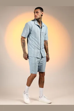 Campus Self Design Short Sleeves Shirt With Shorts