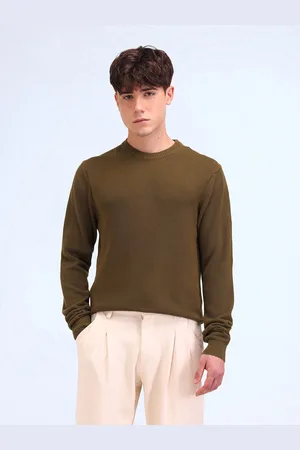 Flying Machine Men Round Neck Cotton Pullover