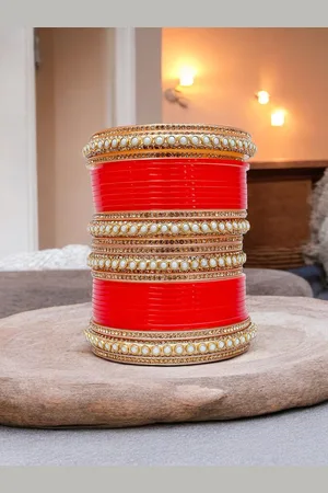 Lucky Jewellery Set Of 30 Stone-Studded Bangles