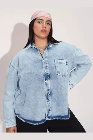 FREAKINS Women Washed Denim Jacket