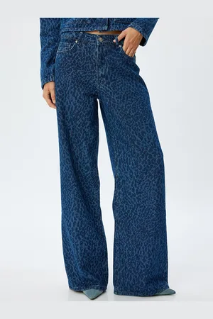 Koton Women Wide Leg Mid-Rise Jeans