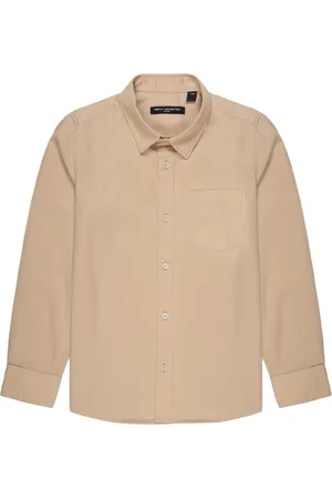 French Connection Boys Premium Spread Collar Solid Cotton Casual Shirt