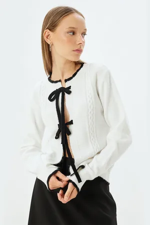 Koton Women Cable Knit Front-Open Sweater
