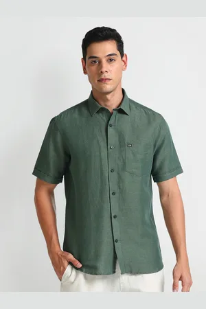 Arrow Short Sleeves Pure Linen Casual Shirt
