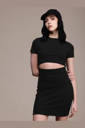 Roadster The Life Co. Ribbed Cut-Out Bodycon Mini Dress