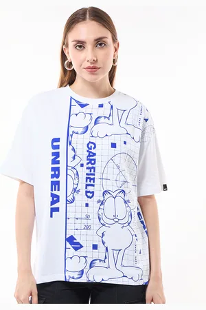 Bewakoof Women Graphic Printed Round Neck Pure Cotton Oversized T-shirt