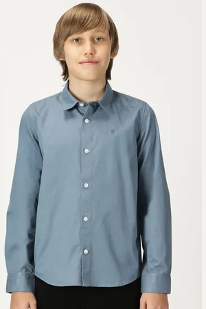 French Connection Boys Premium Cutaway Collar Solid Cotton Casual Shirt