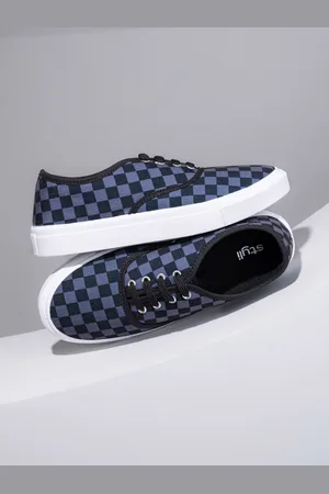 Styli Men Checked Round Toe Lace Up Comfort Sneakers