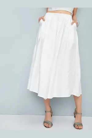 Max Collection Women Woven Flared Midi Skirt
