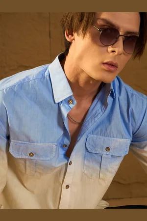 DENNISON Men Double Pocket Oversized Ombre Dyed Shirt