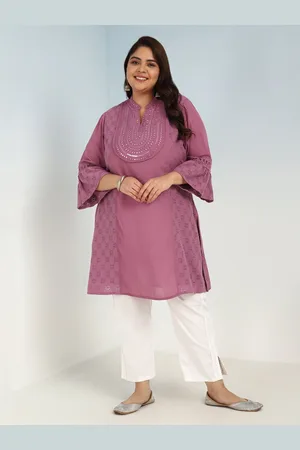 Lakshita Women Mandarin Collar Embroidered Tunic