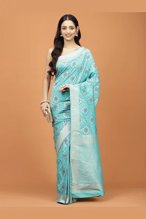 Meena Bazaar Women Woven Design Zari Art Silk Banarasi Saree With Blouse Piece
