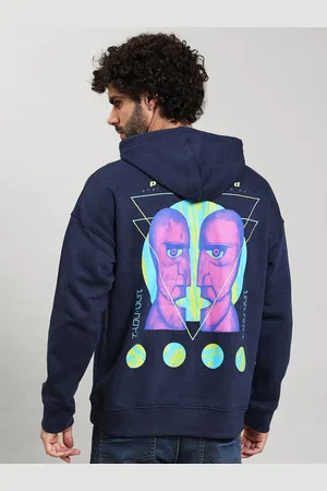 Free Authority Men Cotton Pink Floyd Printed Oversized Hoodie