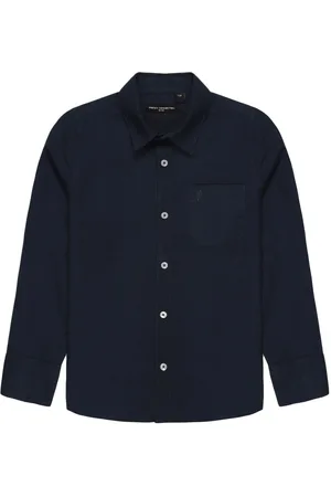 French Connection Boys Premium Spread Collar Solid Cotton Casual Shirt