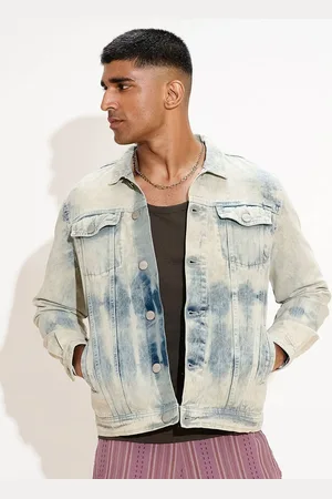 FREAKINS Men Crop Denim Jacket