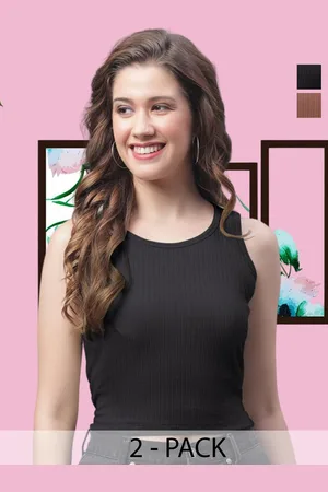 FBAR Women Pack of 2 Sleeveless Crop Top