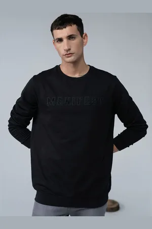 EDRIO Men Embroidered Cotton Sweatshirt